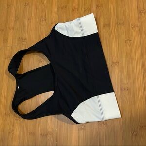 Fabletics Black and White Racerback Sports Bra